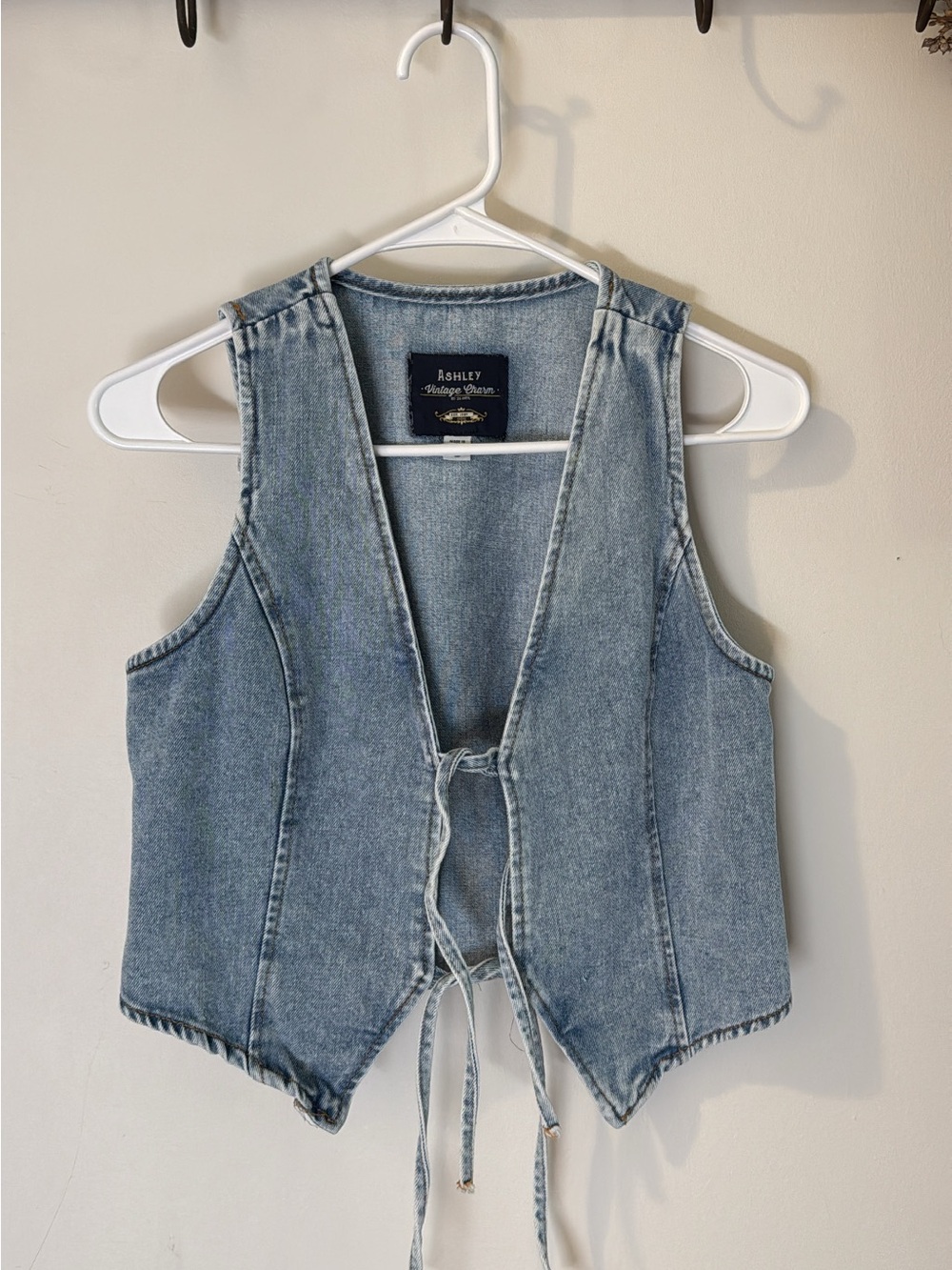 Ashley Light Blue Denim Tie-Front Vest